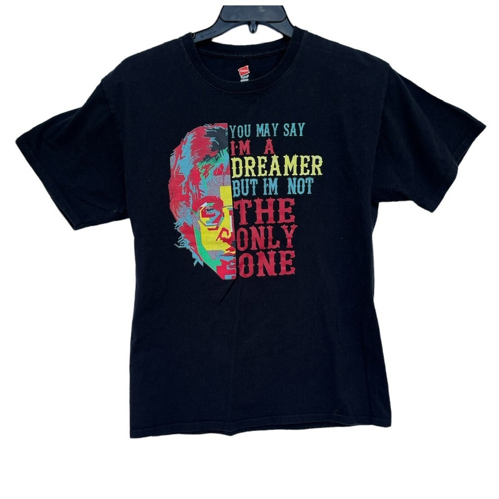 Imagine T Shirt John Lennon Medium Size Hanes Short Sleeve Beatles
